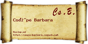 Csépe Barbara névjegykártya