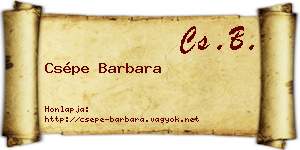 Csépe Barbara névjegykártya