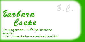 barbara csepe business card